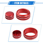3 Pcs AC Climate Control Knob Rings for Chevrolet Corvette C6 (2005–2013) Red