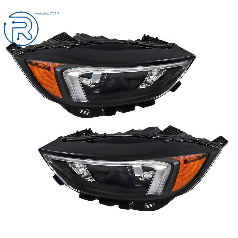 Set of 2 Black LED Headlights for Ford Edge (2019-2023)