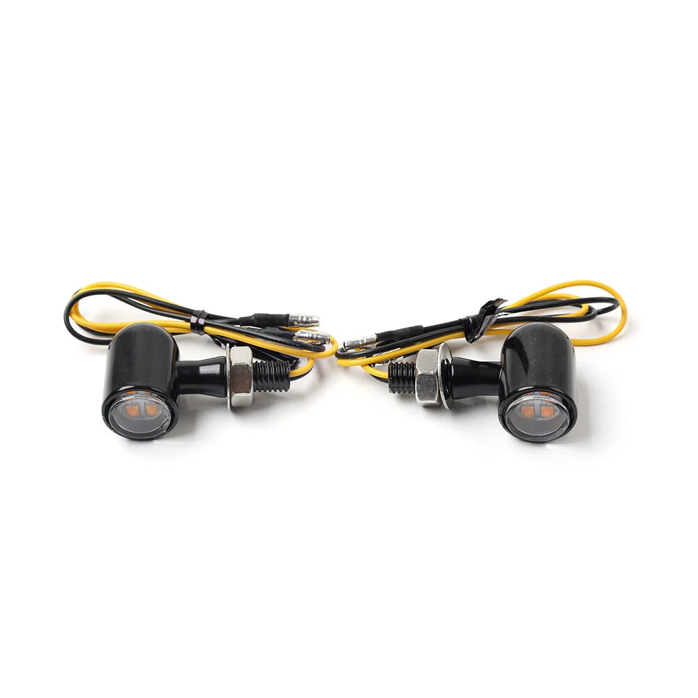 8mm Turn Signal Lights for Bobber Cafe Racer (BLK)