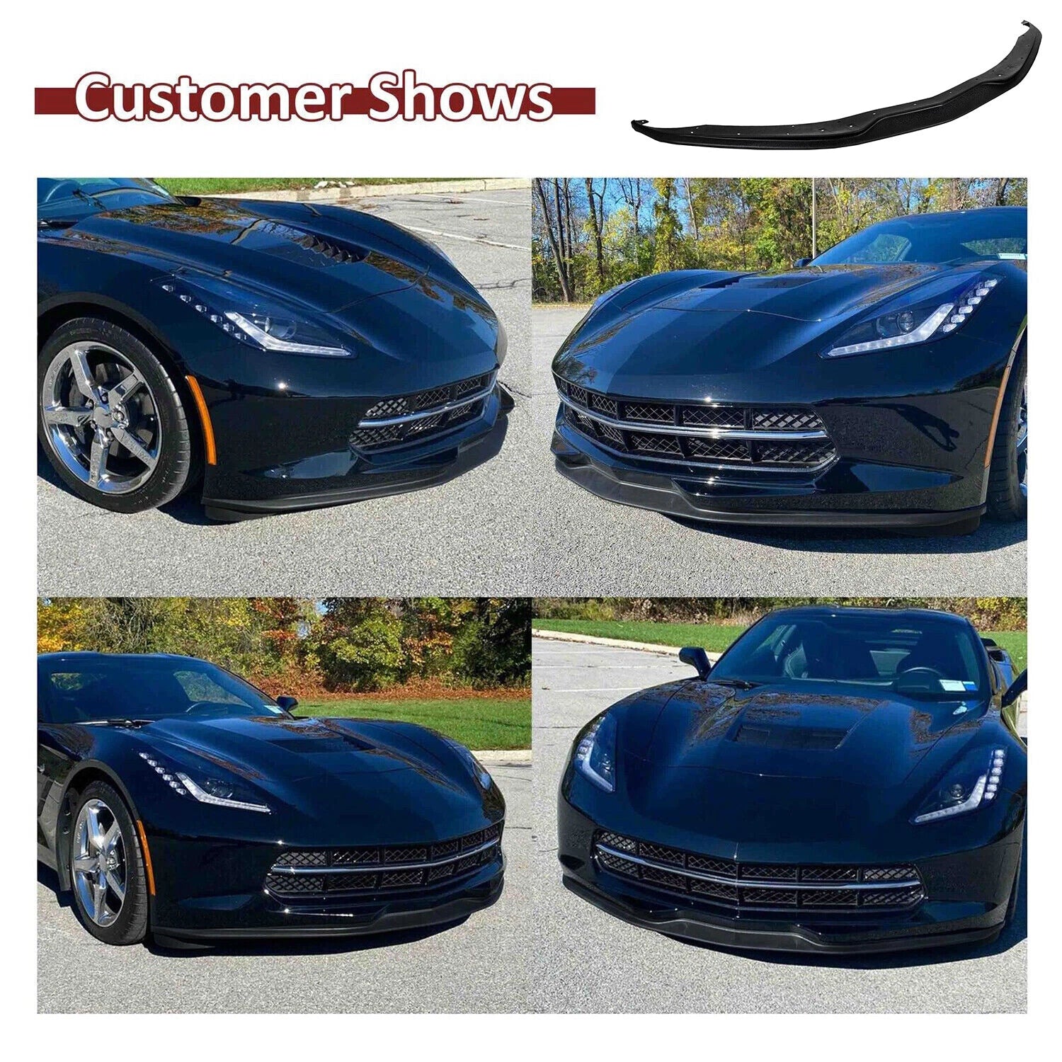 Front Lip Spoiler Splitter for Chevrolet Corvette C7 (2014–2019)