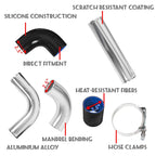2.5" Universal Aluminum Turbo Intercooler Elbow Pipe Kit with Hose & Clamp