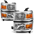 Chrome Headlight, Amber Corner Signal Lamp, LED Fog Light Set for Silverado (2014–2015)