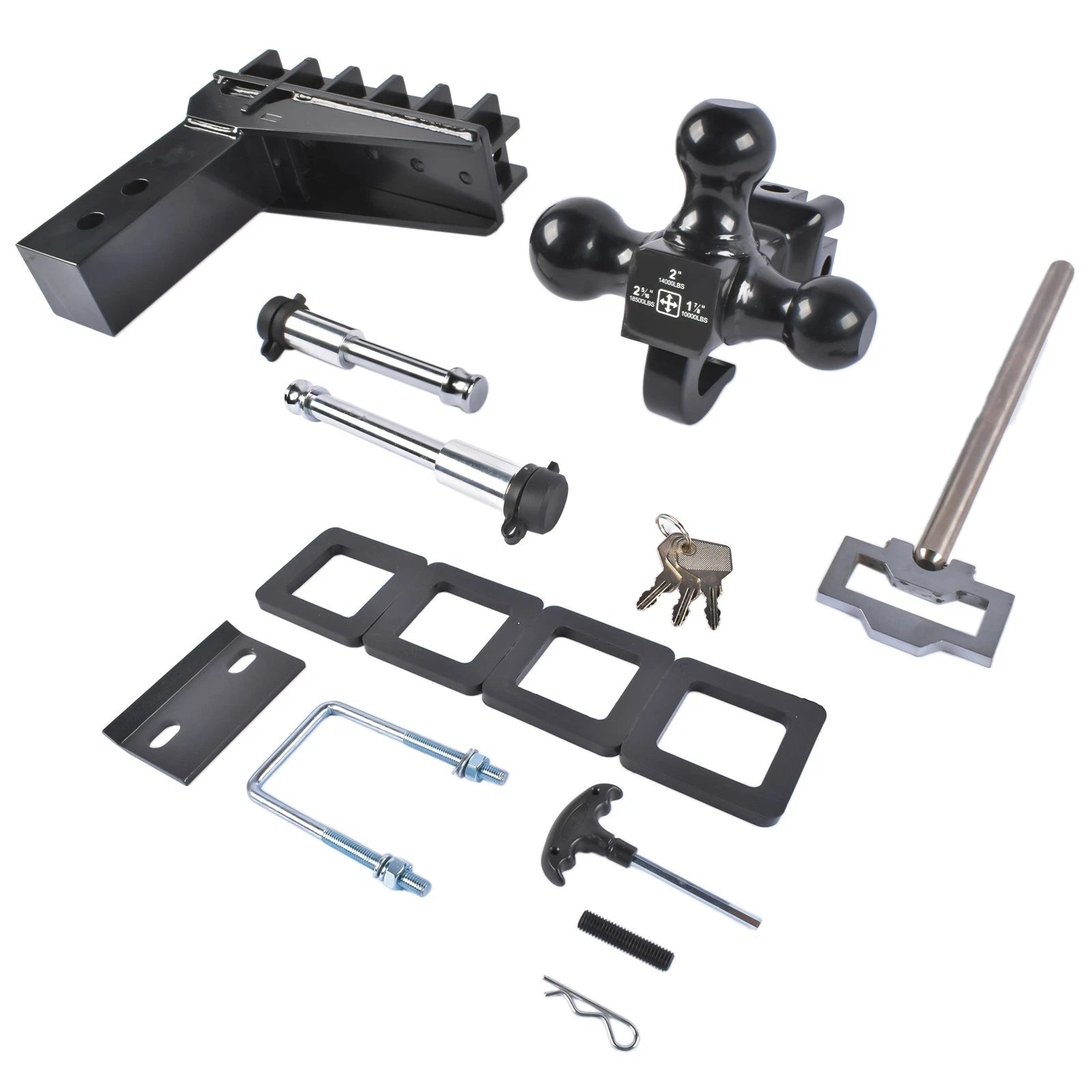 Adjustable Trailer Hitch for 2.5'' Receiver (6'' Drop, 18500 LBS GTW)