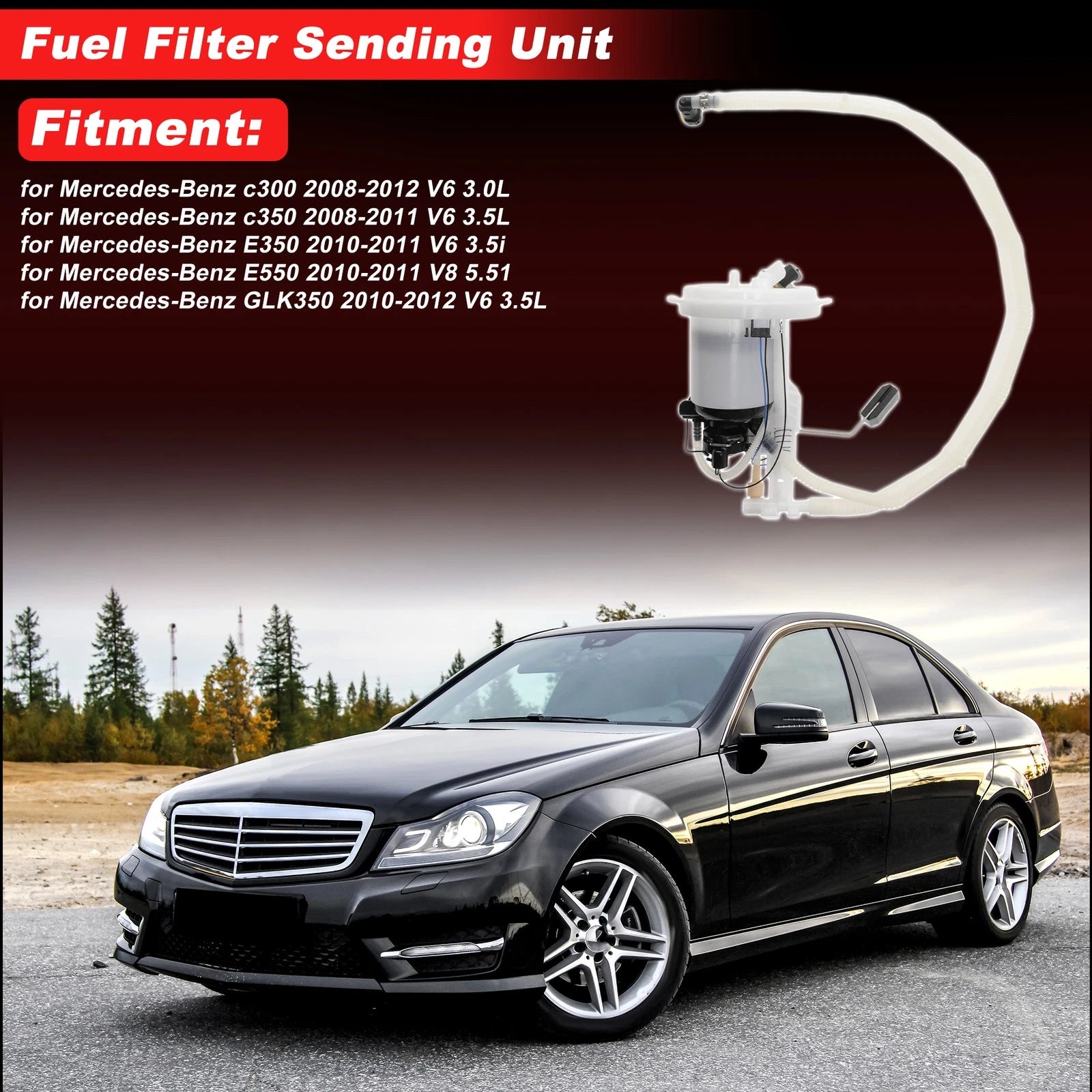 Fuel Filter for Mercedes-Benz C300 (2008–2012) 2044701494 Metal Plastic