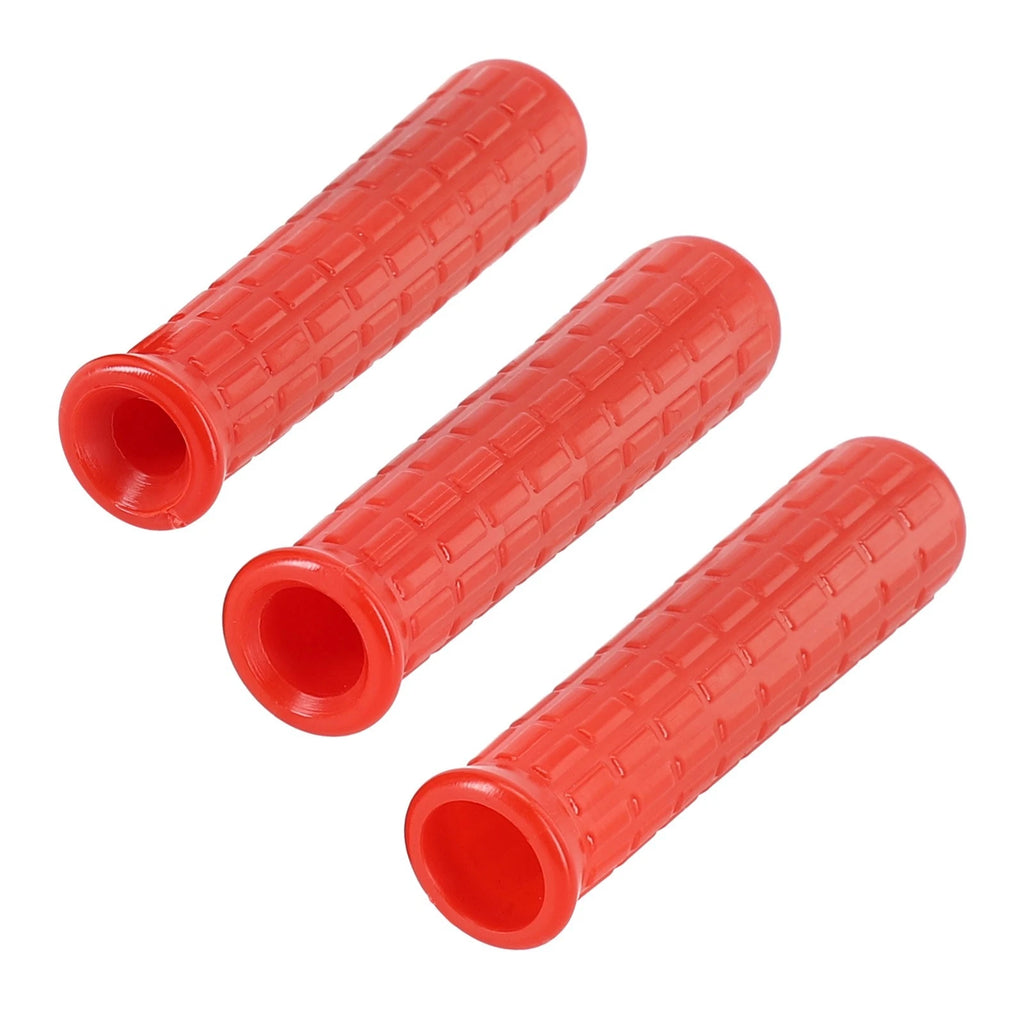 Set of 2 Non-Slip Rubber Handles for Wheelbarrow Red Round Tubes