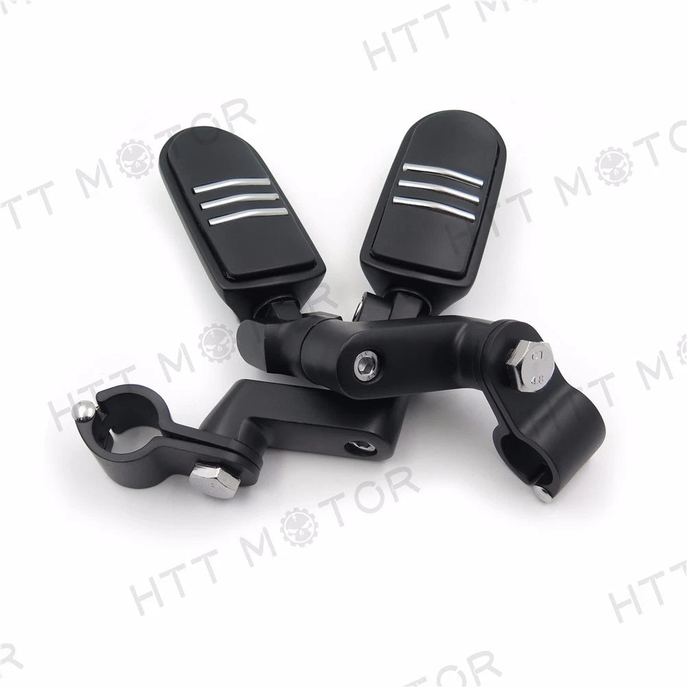 1" Flame Foot Peg Clamps for Yamaha Roadstar, Kawasaki Vulcan