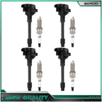 Set of 4 Ignition Coils & Spark Plugs for Honda Civic (2015–2020) 2.0L, 1.5L