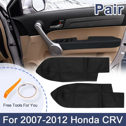 1 Pair Front Door Panels Armrest Cover Black for Honda CR-V (2007–2012)