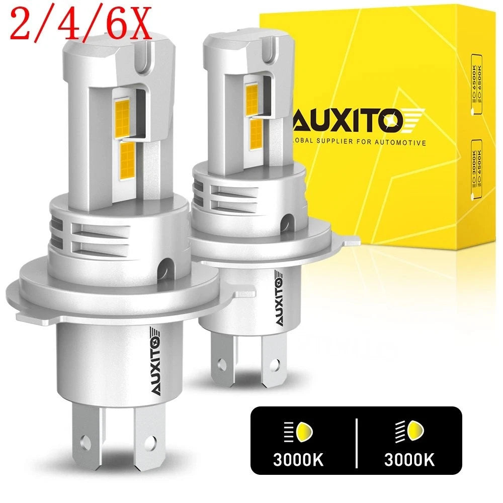 2X H4 9003 Golden Yellow LED Headlight Bulb for High Low Beam (CANBUS)