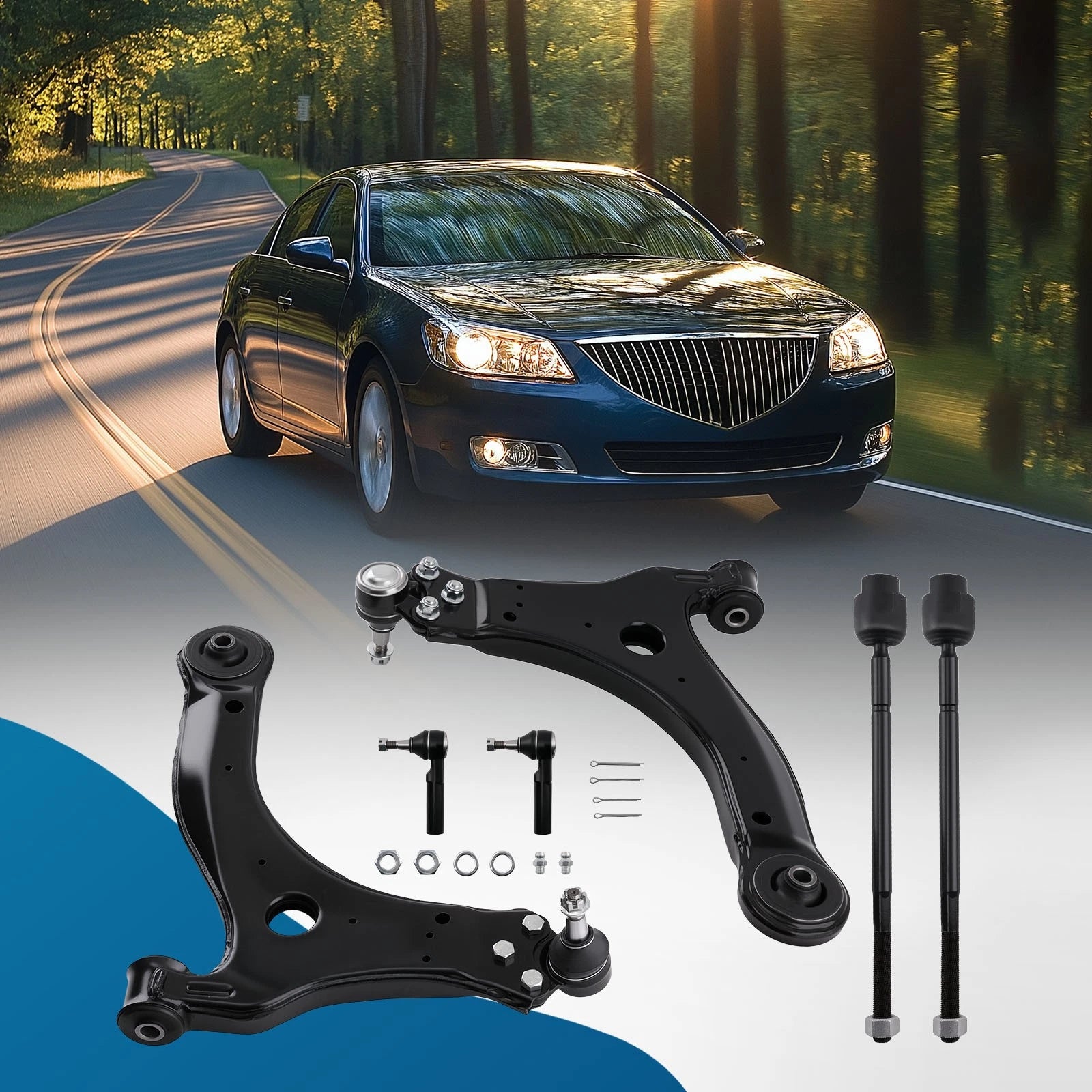 6x Front Lower Control Arms Tie Rods for Chevy Monte Carlo (2000–2007)