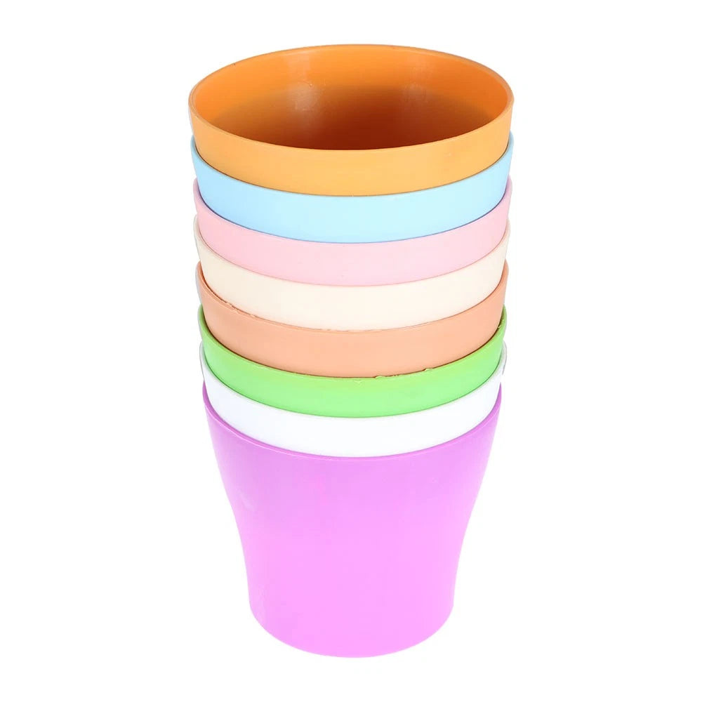 Set of 2 Colorful Plastic Flower Pots for Nursery Seedlings (8 x 6.7 In)