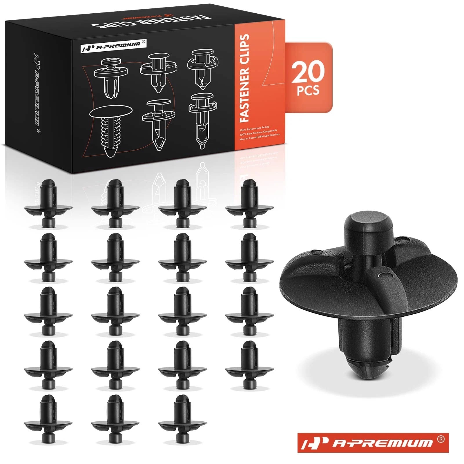 Nylon Front Inner Push Type Retainer Clips for Toyota (20x7mm, 2000-2004)