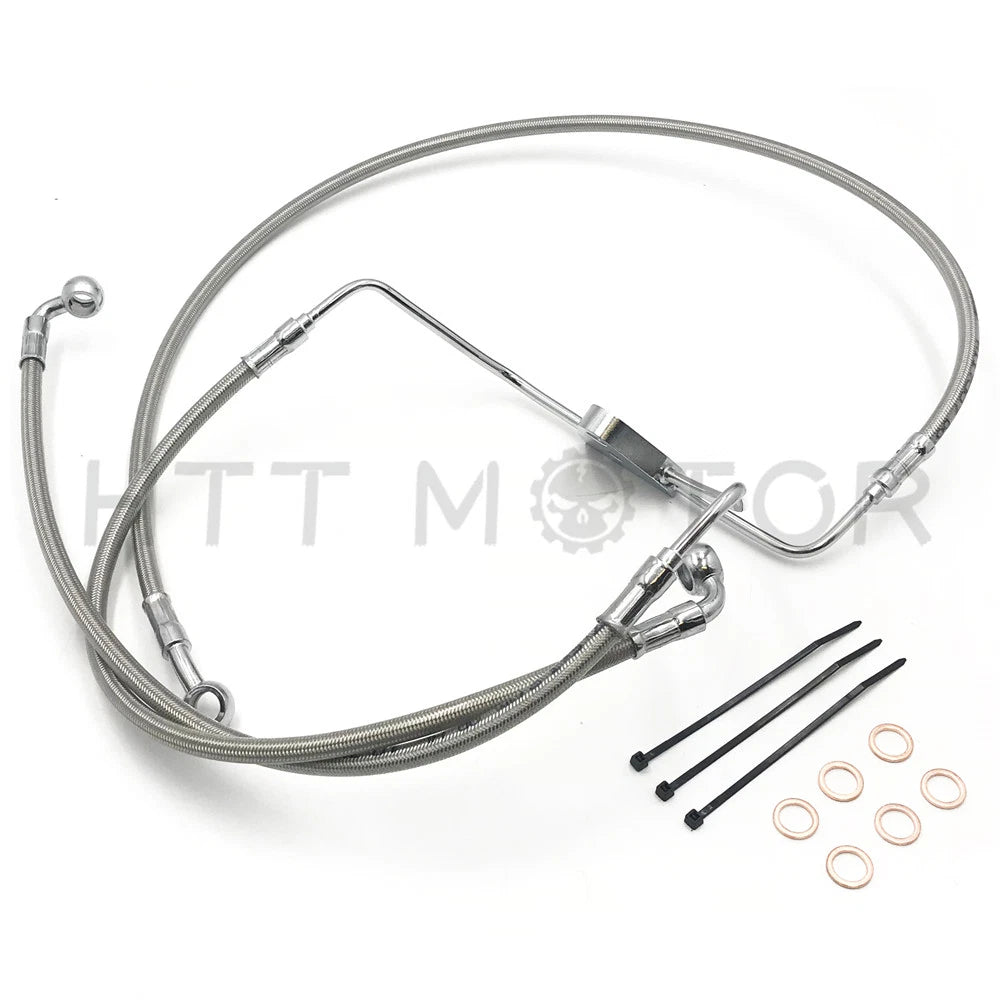 Stainless Brake Line Kit for Harley Touring (2008–2013) +8" Chrome