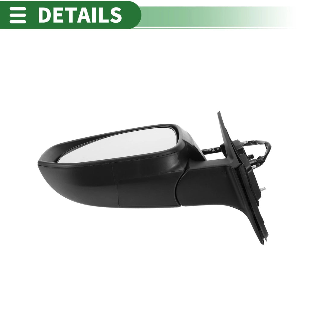 Right Side Door Mirror for Toyota Highlander (2014–2019) Manual Folding Gloss Black