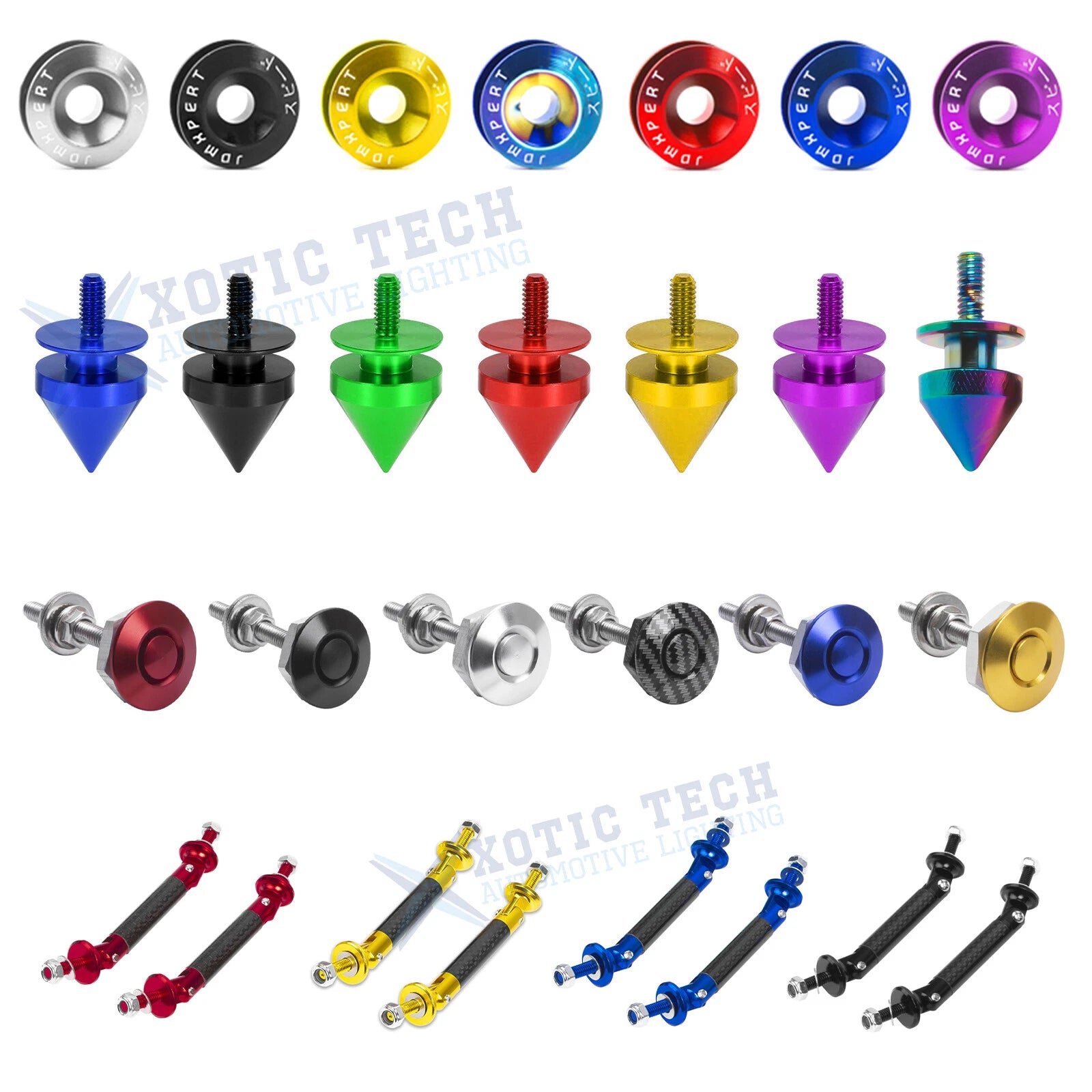 JDM Style Front Bumper Hatch Lids Quick Release Fasteners for Auto (—)