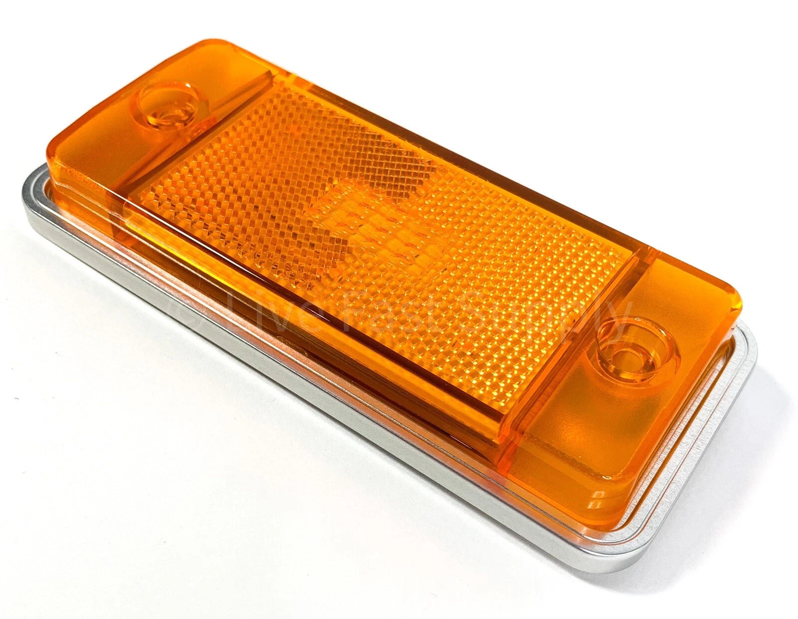 Front Amber LED Side Markers Pair with Aluminum Low Bezels for Ford Bronco (1970–1977)