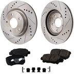 Disc Brake & Pad Kit for Nissan Altima (2013) Cross-drilled Slotted