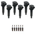 Set of 6 Ignition Coils & Denso Iridium Spark Plugs for Optima (2000–2006)
