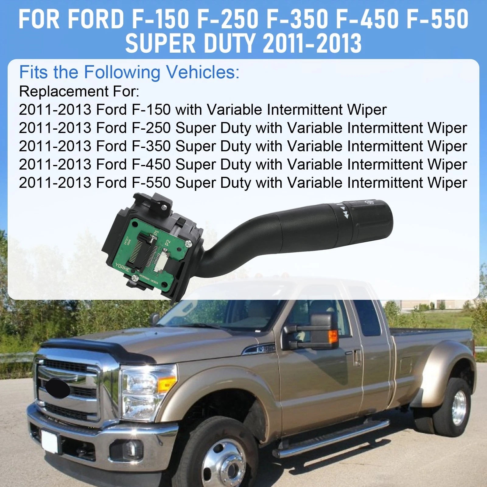 Multi Function Turn Signal Wiper Switch for Ford F150 F250 F350 (2011–2013)