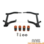 Saddlebag Bracket Guard Crash Bars & 4 x End Tube Sliders for Harley FLHXS (2014)