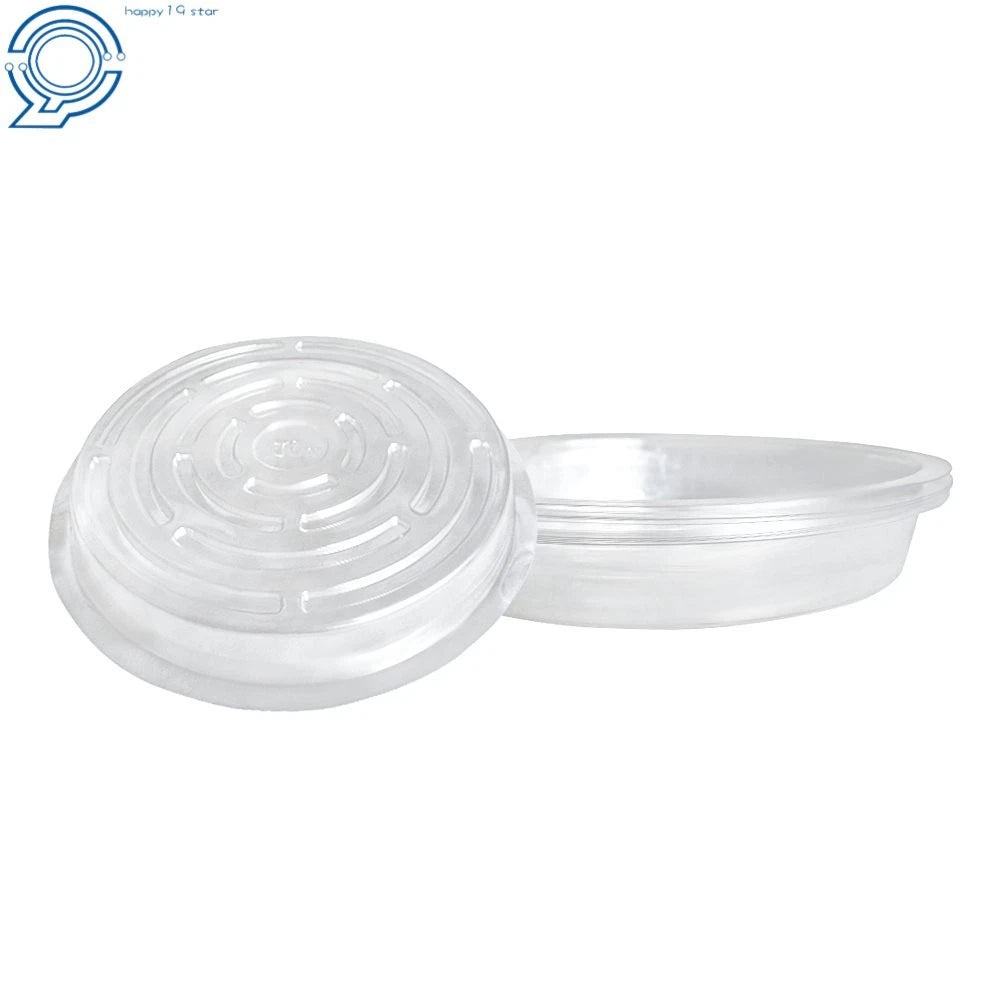 Set of 5 Clear Plastic Drip Trays for Garden Plants 8 Inch