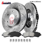 Front Brake Rotors Kit for Chrysler Town & Country (302mm, Drilled, Ceramic)