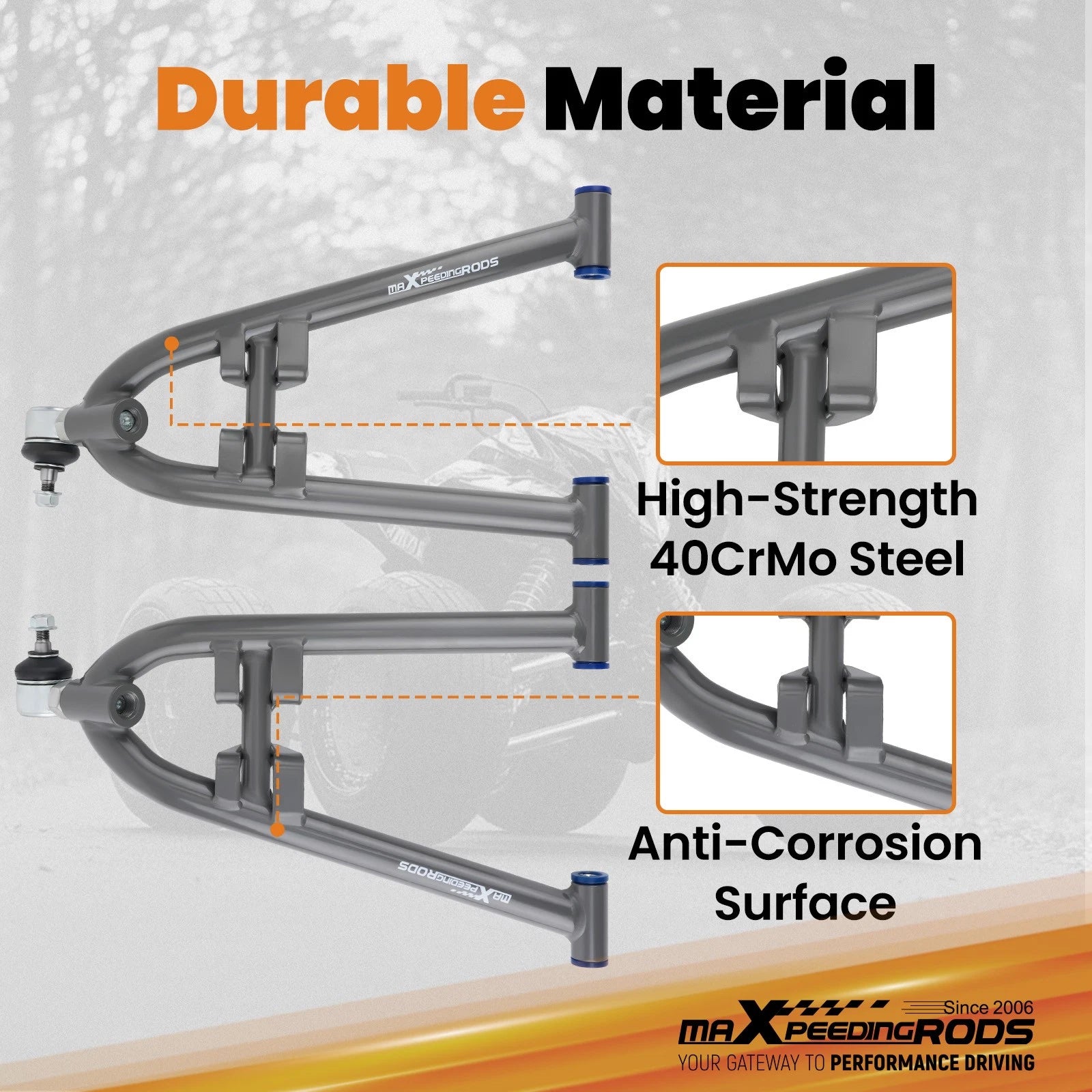 Front Lower Upper A-Arms for Yamaha YFZ450 YFZ450V (2004–2013)
