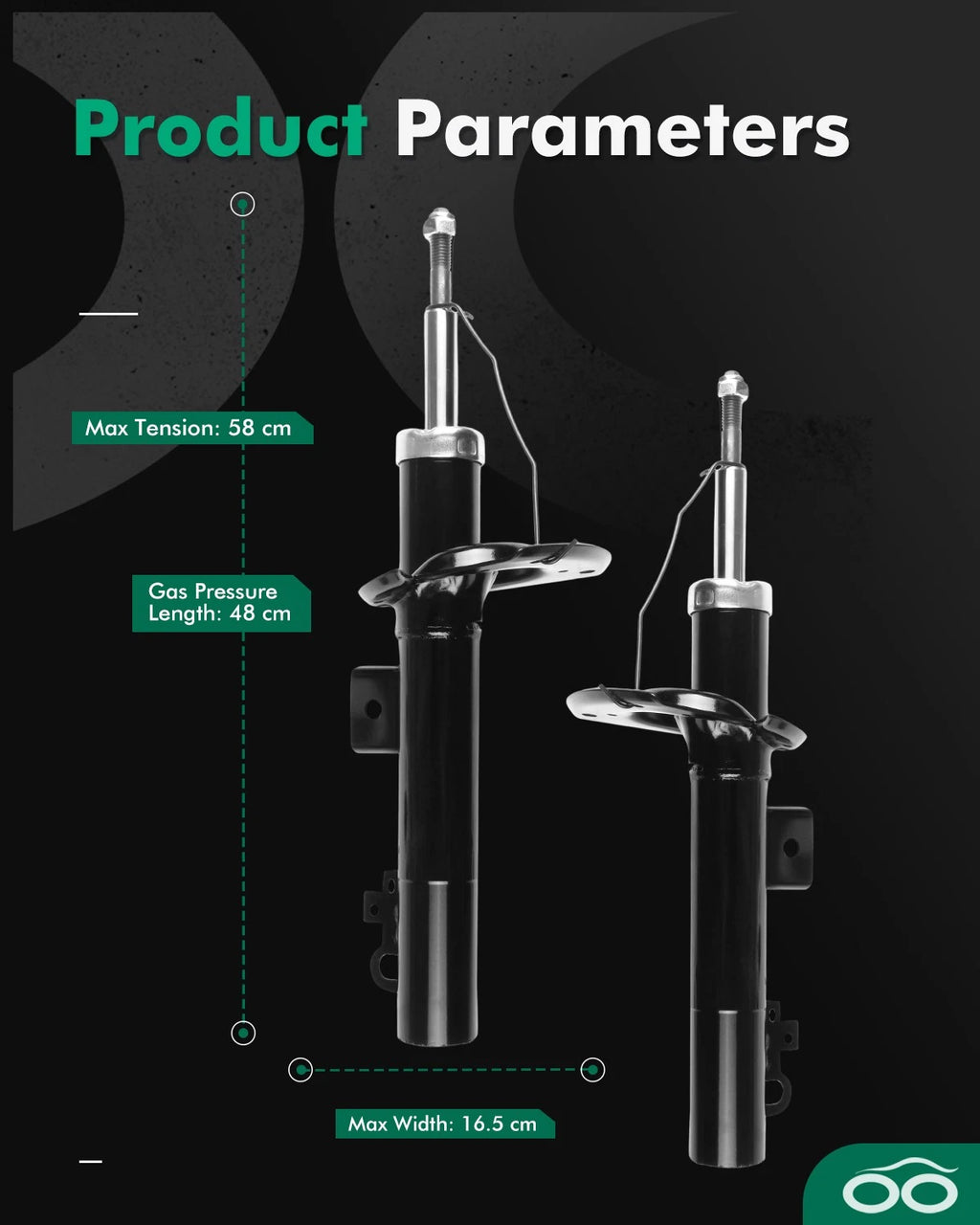 Front Pair Shocks & Struts for Ford Taurus (1996–2007) & Mercury Sable (1996–2005)