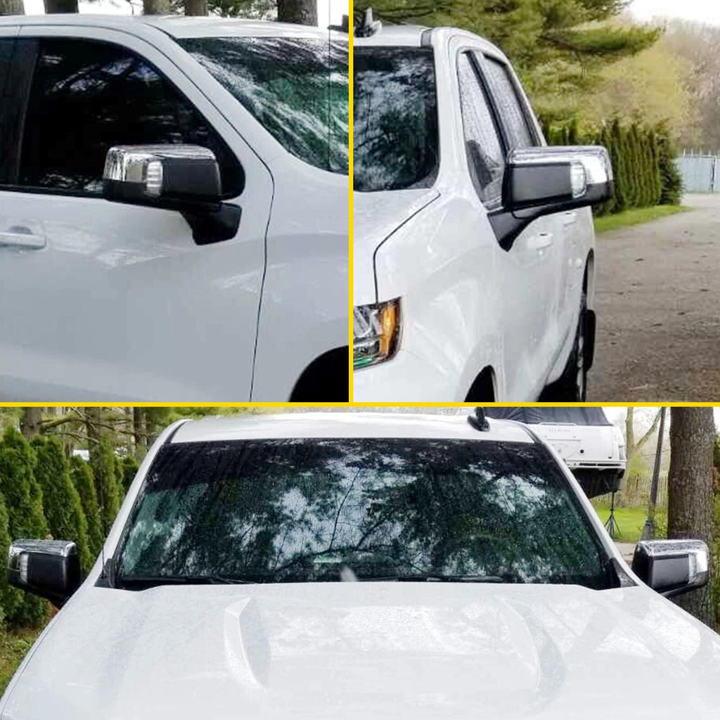 Set of 2 Chrome Replacement Mirror Cap Covers for Chevy Silverado 1500 (2019–2024)