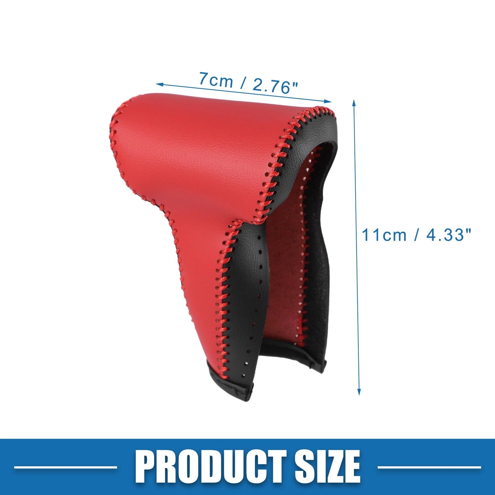 Gear Shift Lever Cover for Honda CR-V (2017–2022) Black Red Faux Leather