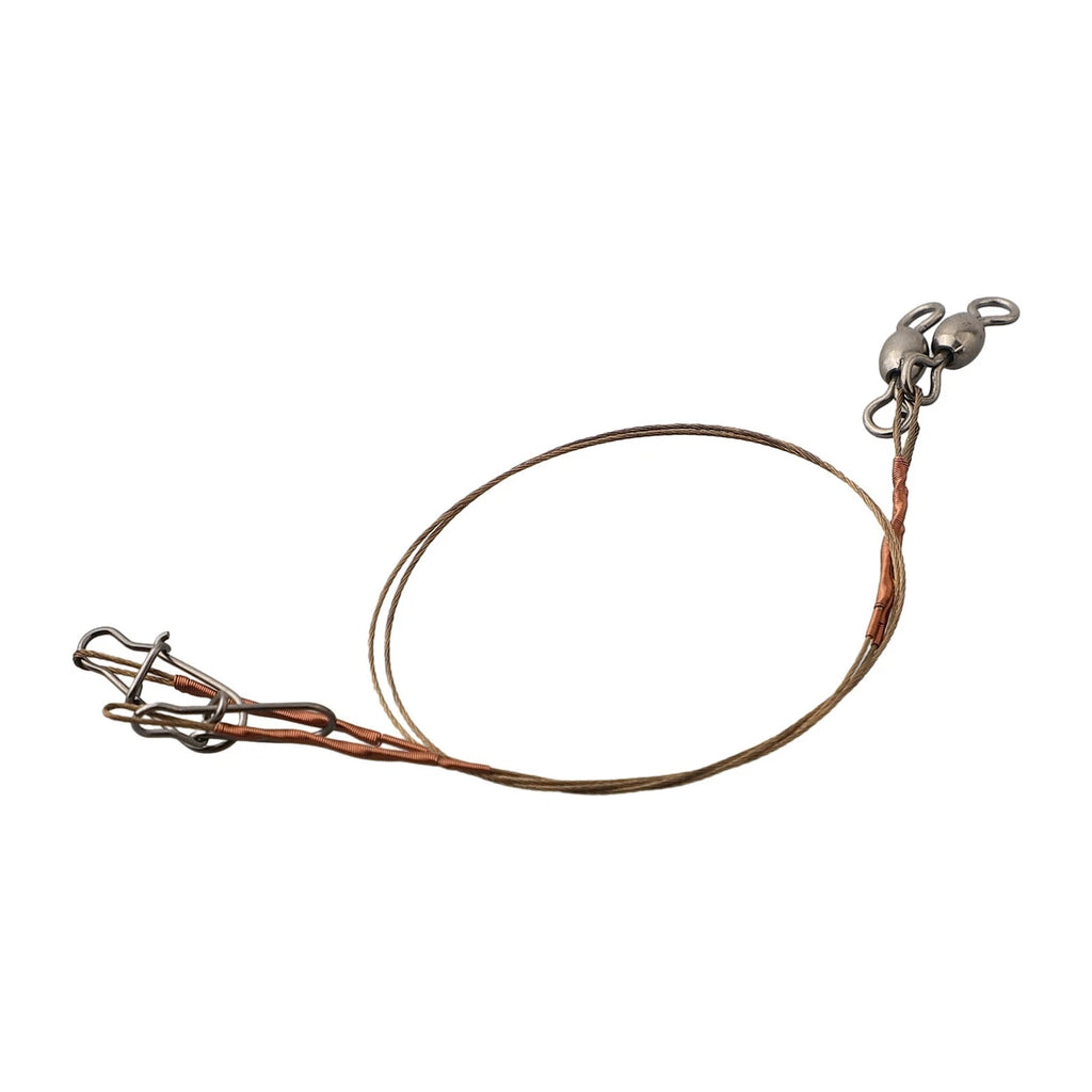 2pcs Stainless Steel Fishing Line Leaders with Snap & Swivel for
