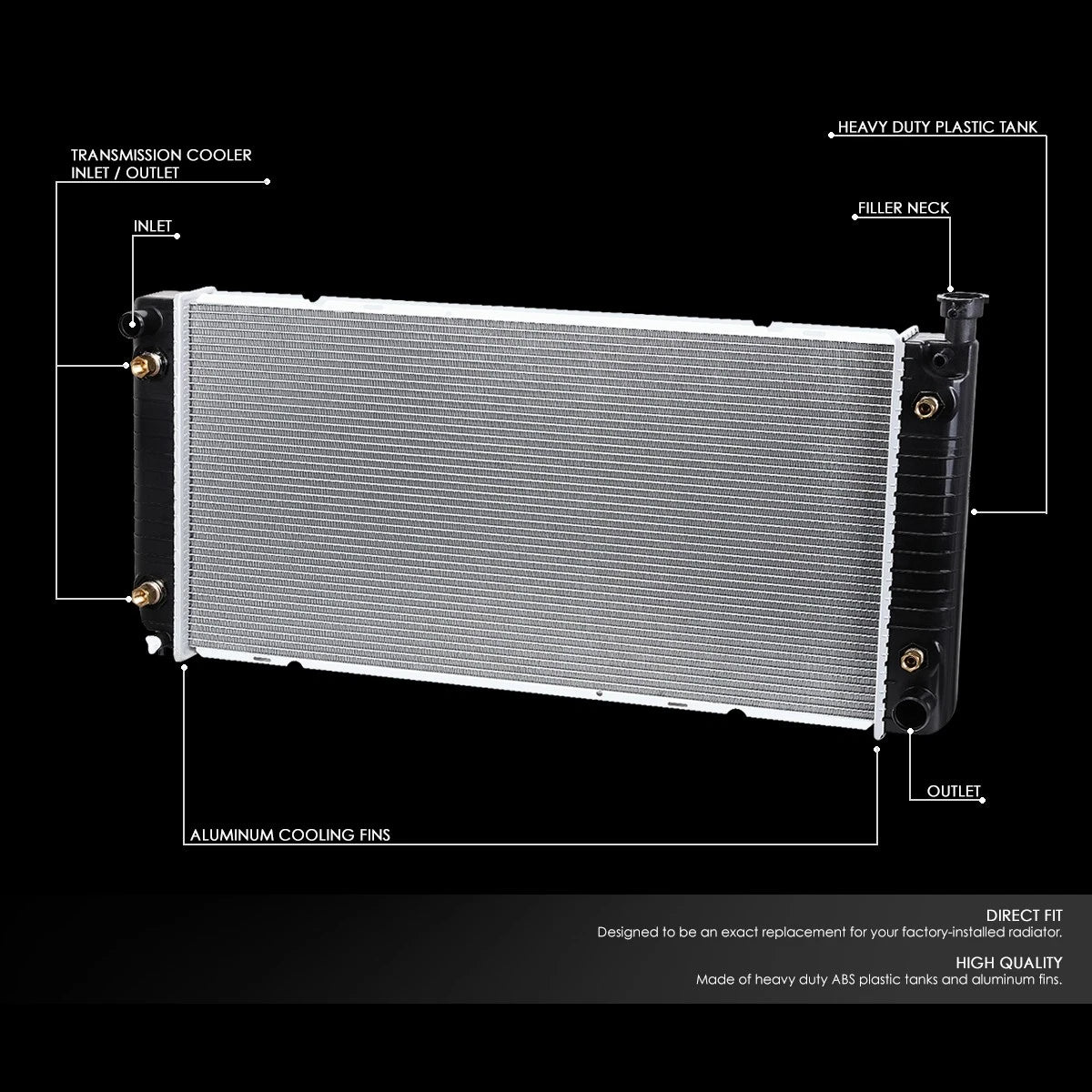 Aluminum Radiator for Chevy GMC C/K Suburban 5.0/5.7/7.4 (1992–2000) DPI 1693
