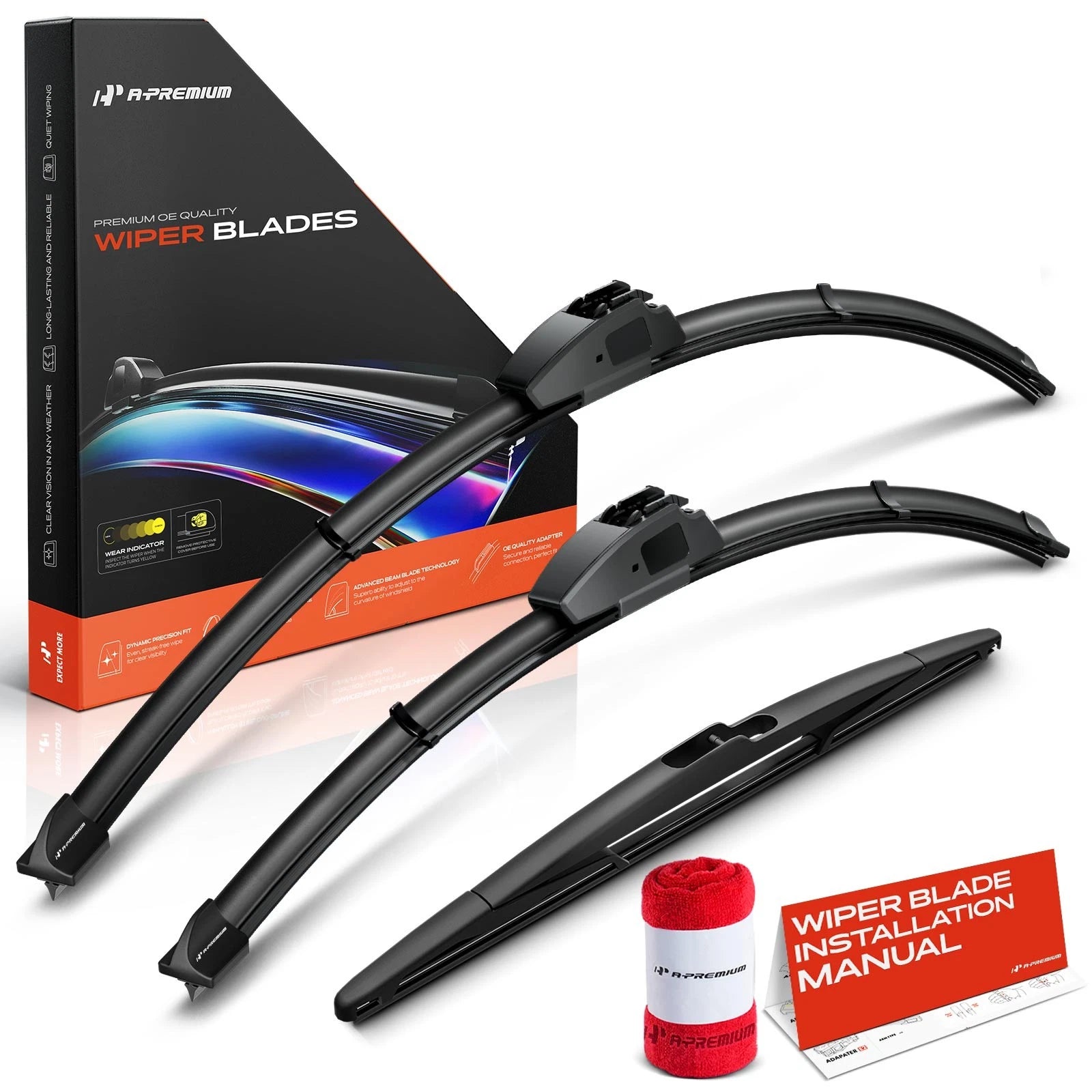 Set of 3 Windshield Wiper Blades for Ford Edge (2007–2023)