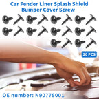 20 Pcs Fender Liner Splash Shield Bumper Cover Screw for Audi A3 (2006–2013)