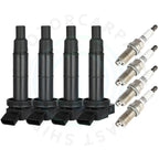 Set of 4 Ignition Coils & Spark Plugs for Toyota Solara (2002–2006) Scion xB (2010–2015)