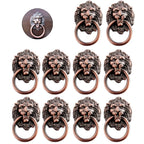 10Pcs Lion Head Ring Pulls for Cabinet Drawer (Furniture Hardware)