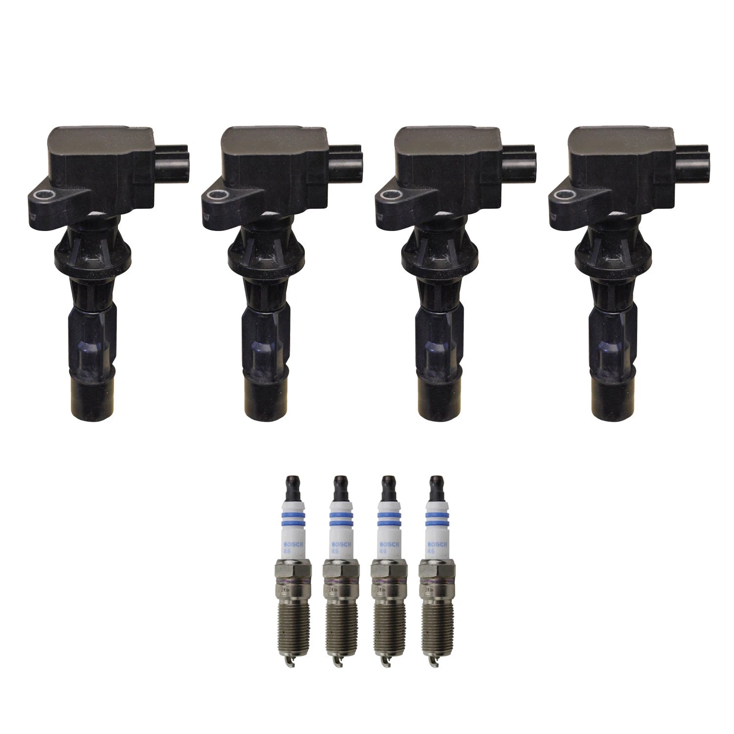 Set of 4 Ignition Coils & Spark Plugs for Ford Fusion, Milan (2006–2012)