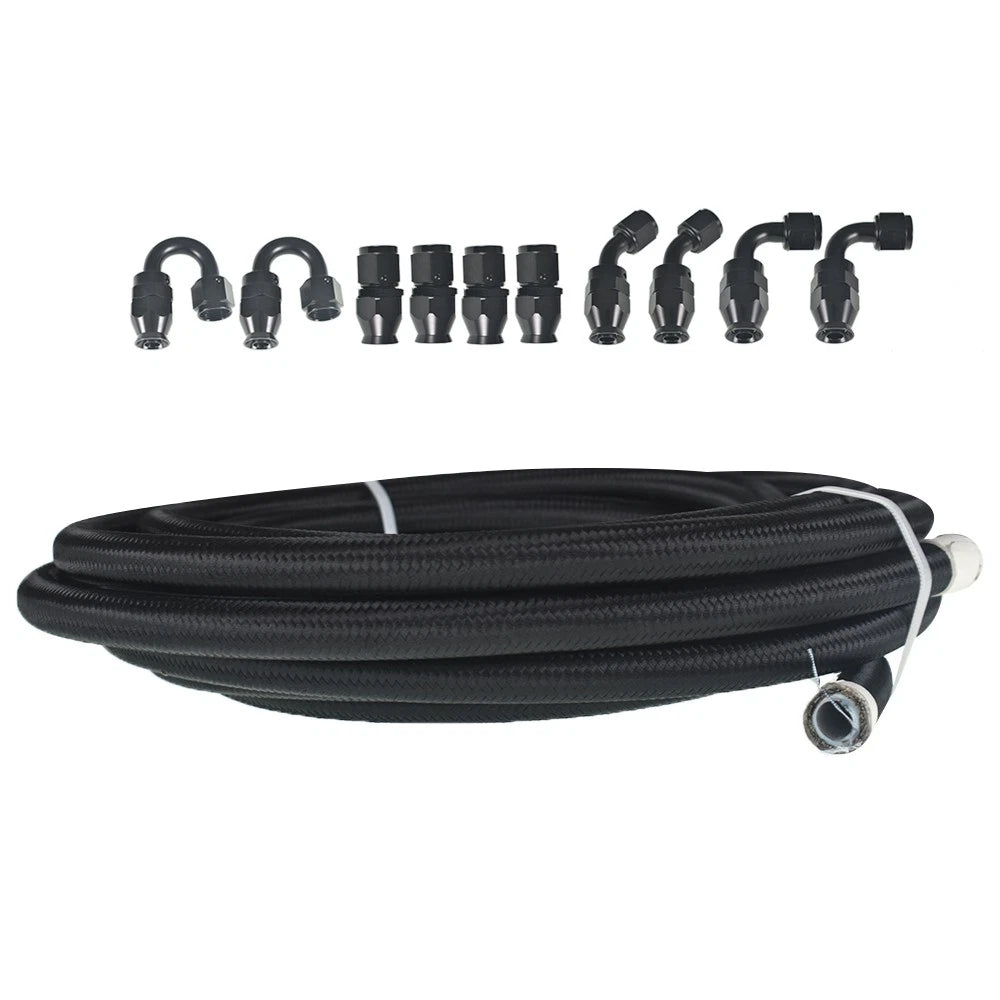 8AN Braided Oil Fuel Hose Line for Universal Applications (20 Feet)