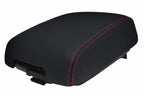 Leather Console Lid Armrest Cover for Mitsubishi Montero (2001–2006) Red Stitch