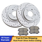 Front Drilled Rotors and Ceramic Brake Pads Kit for Nissan Rogue (2014–2017)