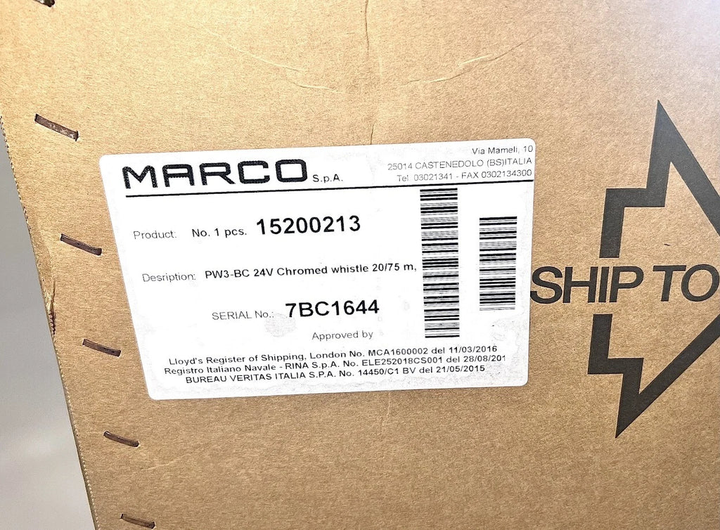 Chrome Pneumatic Whistle for Marco 152 002 13 / PW3-BC (No Compressor)
