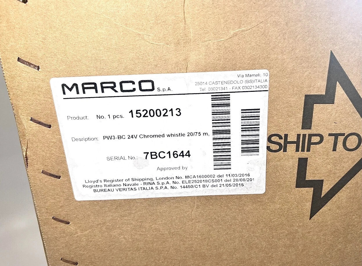 Chrome Pneumatic Whistle for Marco 152 002 13 / PW3-BC (No Compressor)