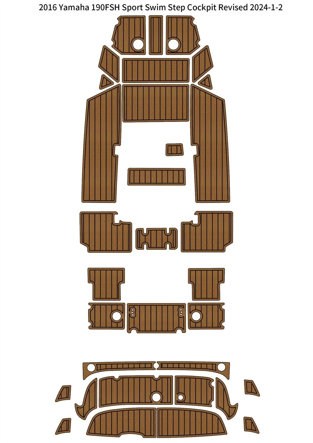 EVA Foam Teak Flooring Cockpit Pad for Yamaha 190FSH Sport (2016)