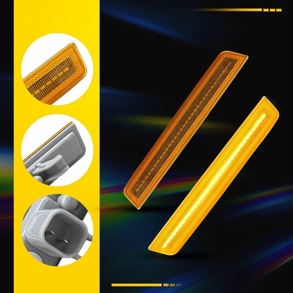 Amber Front Bumper Side Marker Lights for Dodge Challenger (2015–2023) IP67