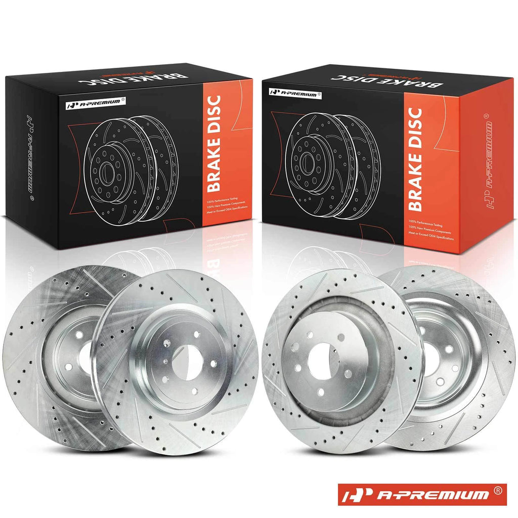 Set of 4 Drilled Brake Rotors for Infiniti G37 Q60 Nissan 350Z (2007–2015)