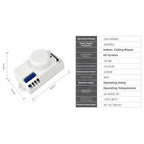 5.8GHz Microwave Sensor Switch for Universal Use (360° Motion Detection)