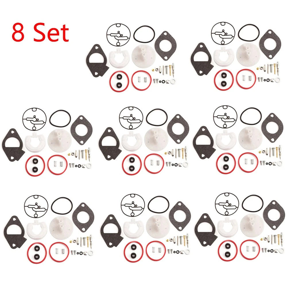 Set of 8 Carburetor Rebuild Kits for Briggs & Stratton Nikki (796184)