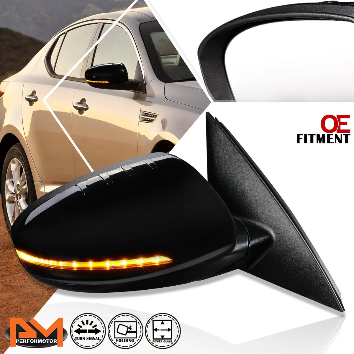 Power+Turn Signal Side Rear View Door Mirror for Kia Optima (2011–2013)