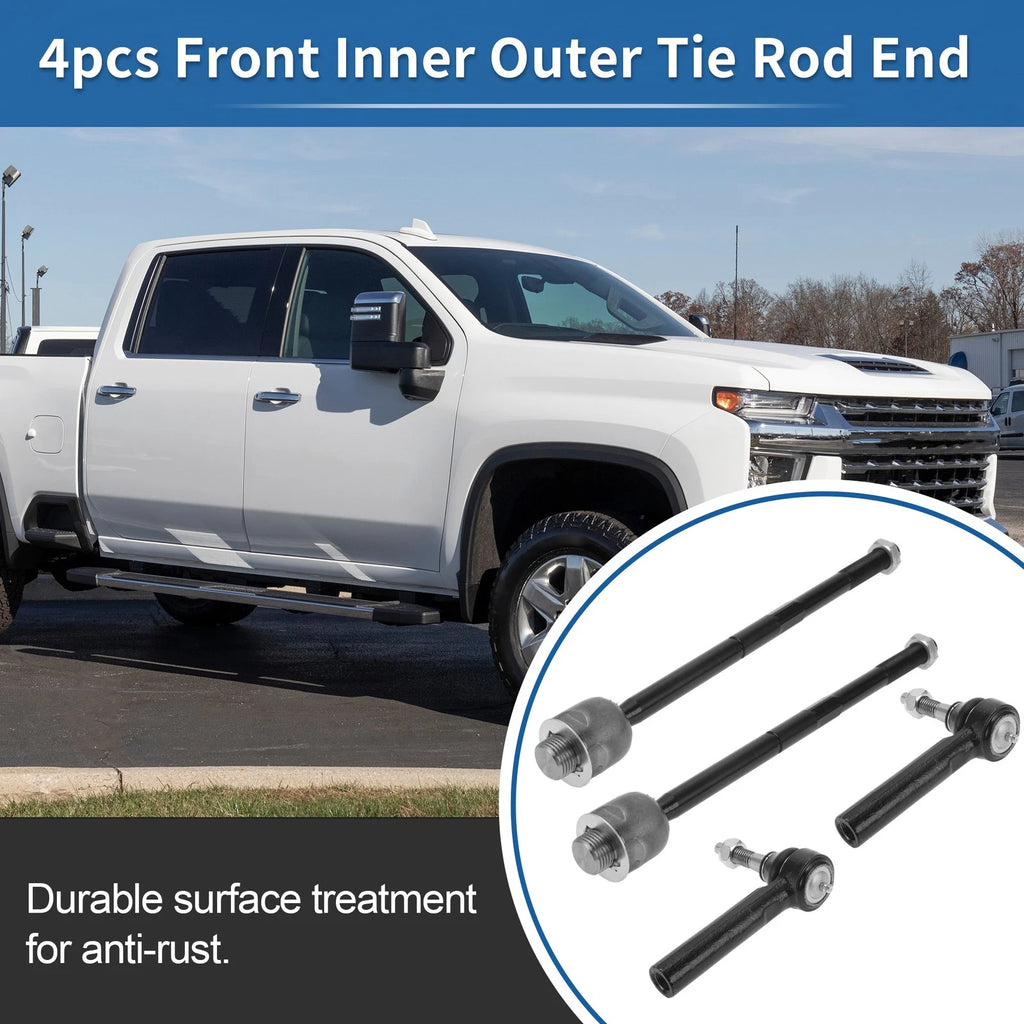Set of 4 Front Inner Outer Tie Rod End Links for GMC Sierra 1500 (2007–2013) No. ES800223