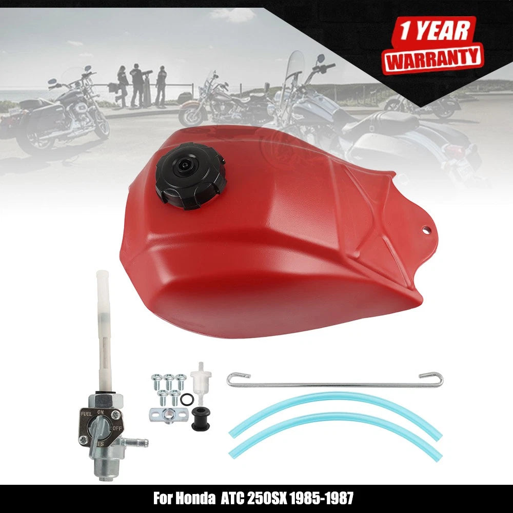 Plastic Fuel Tank & Gas Cap for Honda ATC250SX (1985–1987) Red